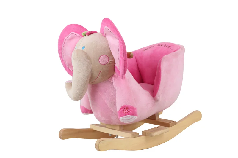 Wholesale Toddler Grey blue pink Elephant Rocking Chair Wooden Riding Rocking Chair Christmas Toys