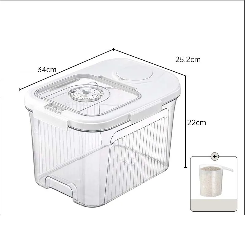 New Rice Dispenser Cylinder Moisture Proof Airtight Food Dispenser Bucket Rice Dispenser Bamboo For Rice Corn Coffee Bean Grain