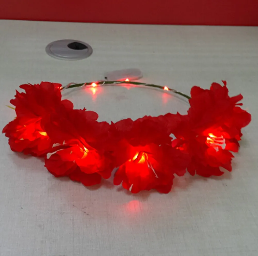 Flash Flower Wreath For  Wedding/Festival/Party  Decoration  LED  Glowing  Flower Garland