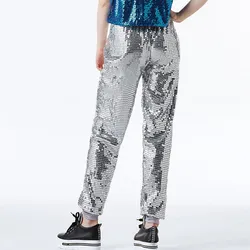 ALICEROMA  Sequin Hip Hop Pants Dance Pants Women Men Club Sequin Pants Jazz Stage Costume Hip Hop  Modern Dance Costume L