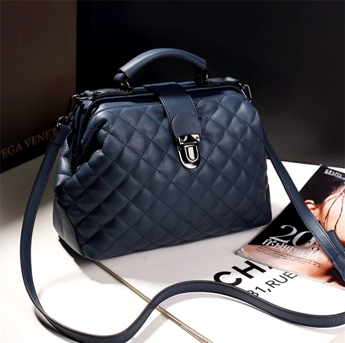 Hot sale euro america fashion latest black clip purse ladies bags handbag