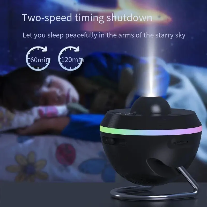 high definition button touch control with ambient light, adjustable focus, and dynamic shooting star sky projection light