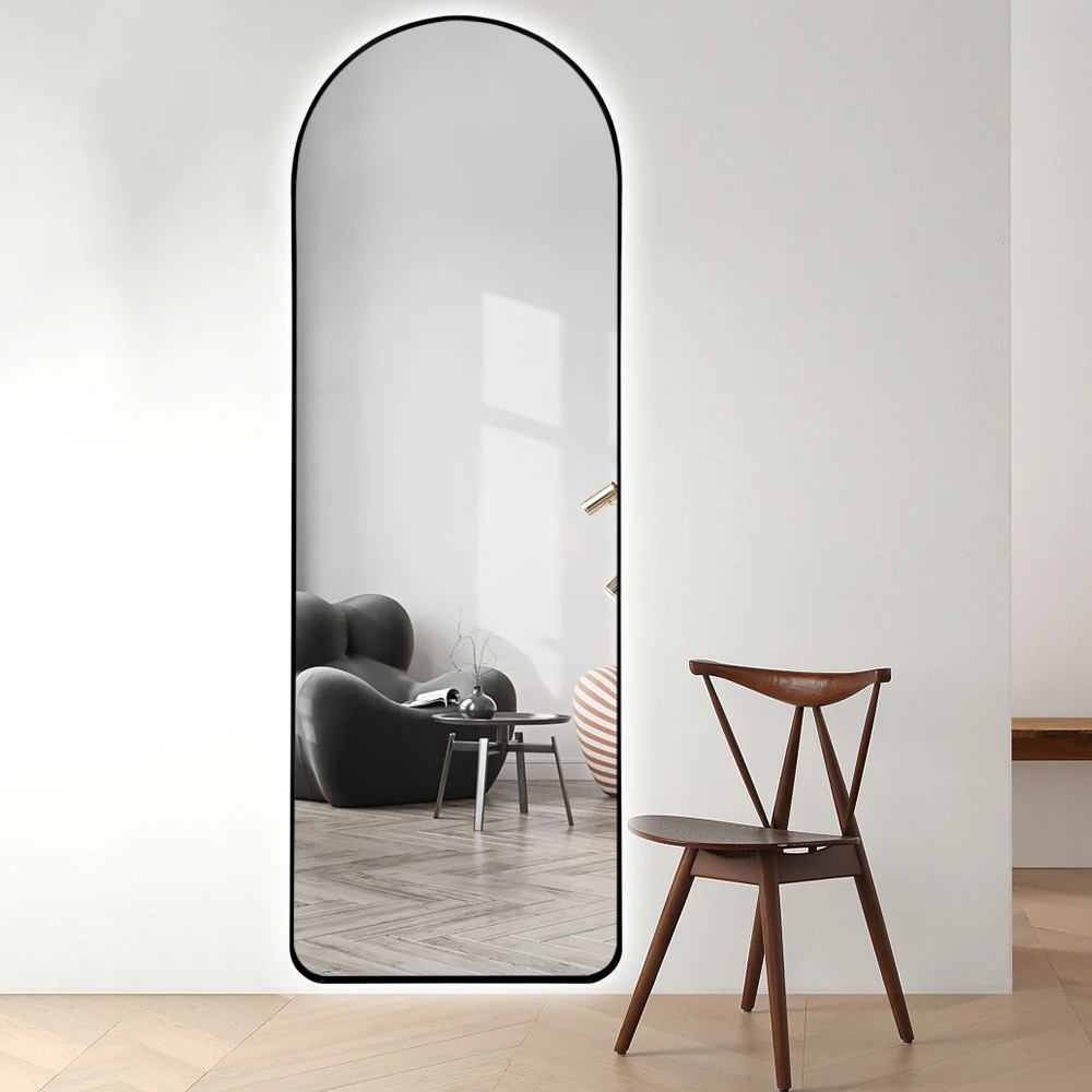 Custom Arch Metal Framed Gold Full Length Body Dressing Standing Floor Wall Mirror