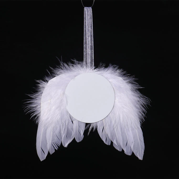 Subli-forward Sublimation feather angel wings ornaments for Christmas Home Decoration