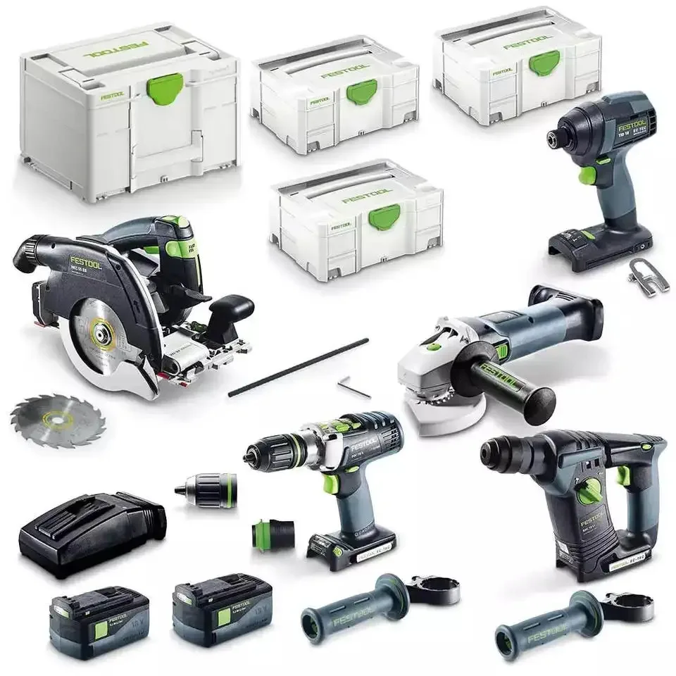 Hot Sales on FESTOOLS 18V 5 PIECE BRUSHLESS 2 X 5.2AH ULTIMATE BUILDERS COMBO KIT F28728