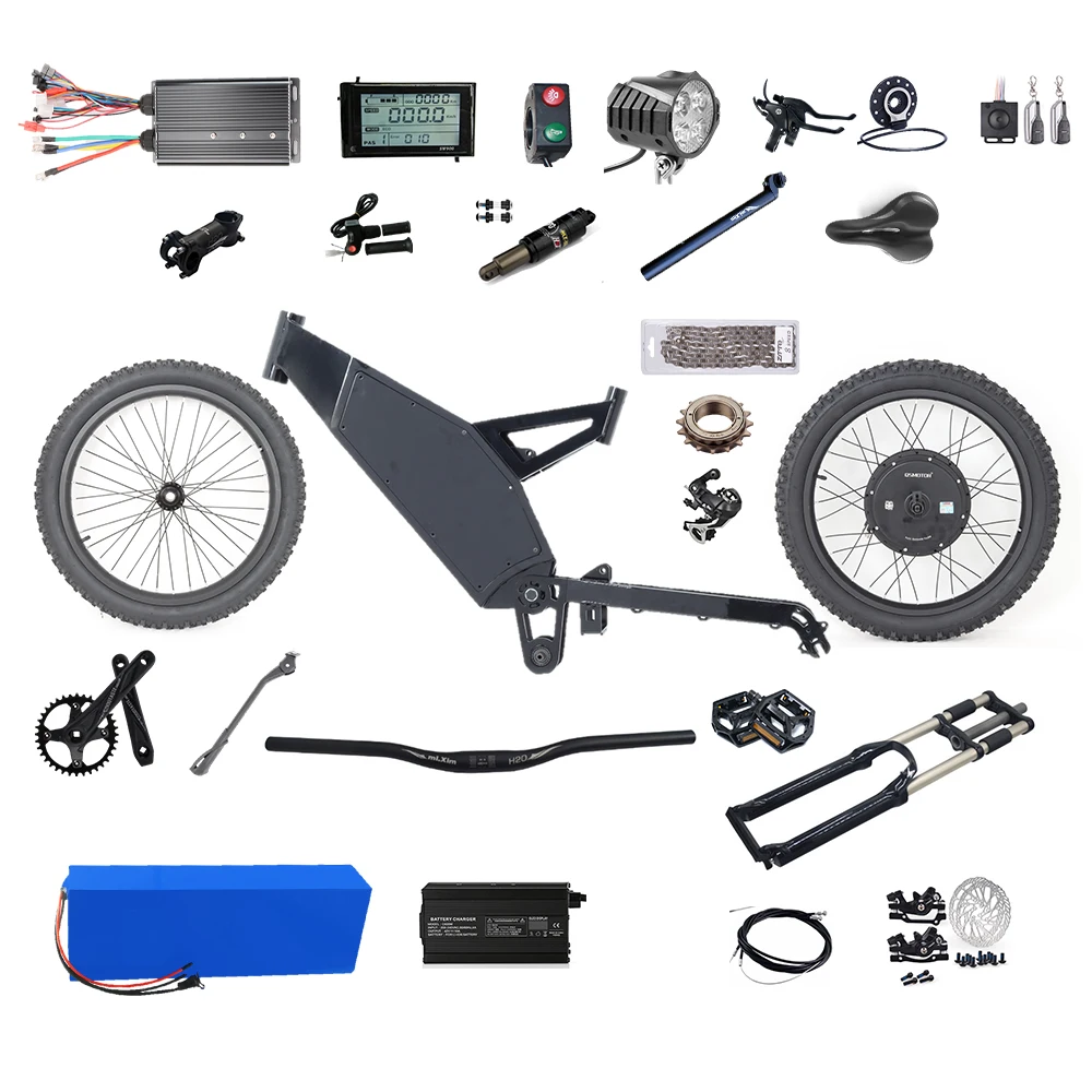 48V 72V 3000W 5000W 8000W 12Kw Enduro Dirt Ebike Conversion Kit Fat Tire Mountain Electric Bicycle Stealth Bomber Electric Bike