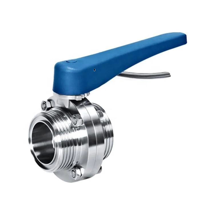 Donjoy manual single weld multi-position fluid control butterfly valves single thread sanitary butterfly valve