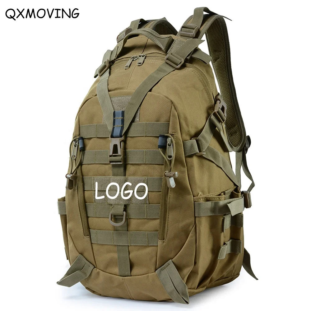 QXMOVING Men Outdoor Sports Mountaineering Camping Hunting Camouflage Waterproof Durable Hiking Tactical Backpack