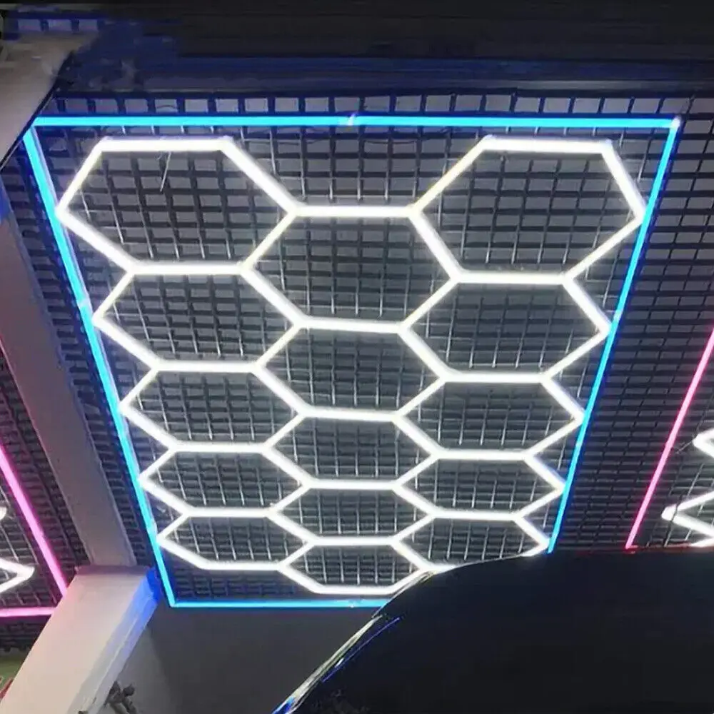 Шестигранный светодиодный фонарь для гаража RGB шестигранный светильник-358 красочные световые режимы игрового якоря освещение частного спортзала 