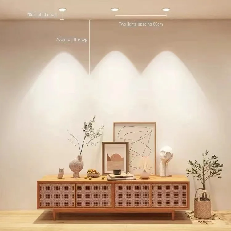 Spotlight led embedded high color rendering deep anti glare narrow frame household 7.5 cm hole wall washing lamp no main