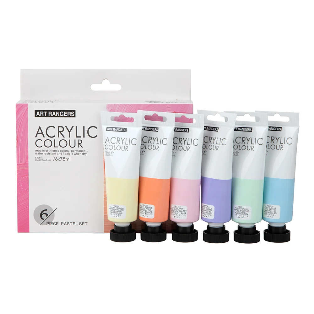 Art Ranger Acrylic Paints Set hot sale Non-toxic 75ml *6 colors Pastel colors paintings kit for painting acrylic paint set