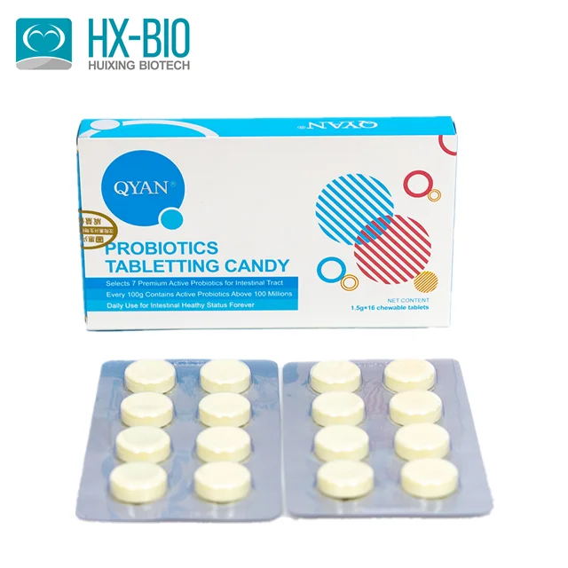 Жевательные таблетки QYAN, пробиотики, таблетки с молочным порошком, сохраняют вашу пищевую систему в балансе IBD07