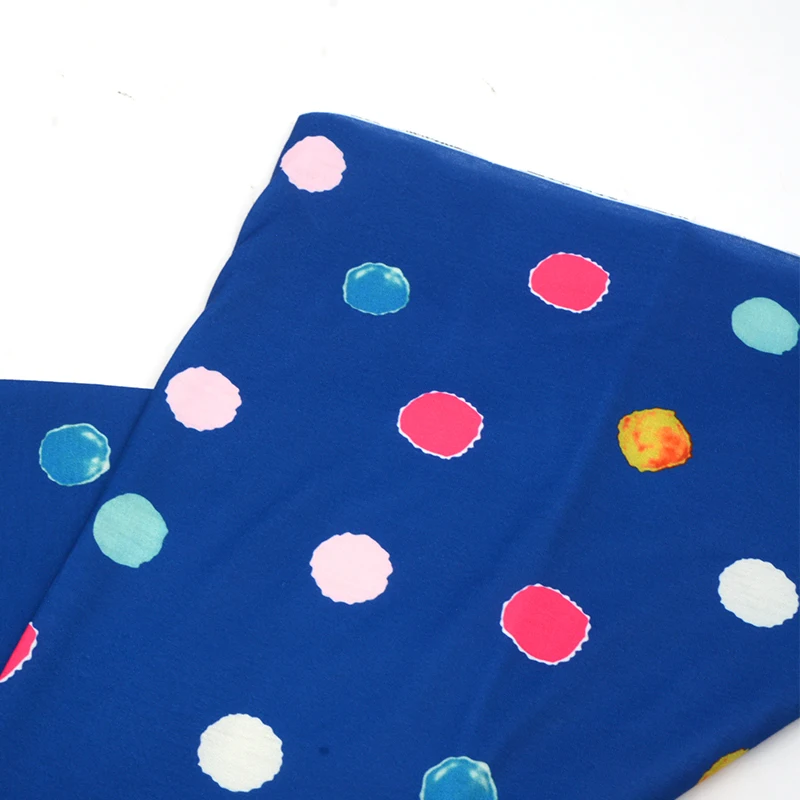 Newly designed color polka dot printed fabric 100% polyester fabric can be customized