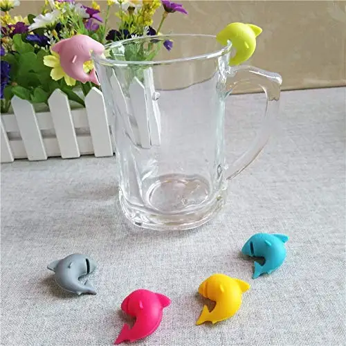 Shark silicone alcohol markers wine accessories gift set for glass cup