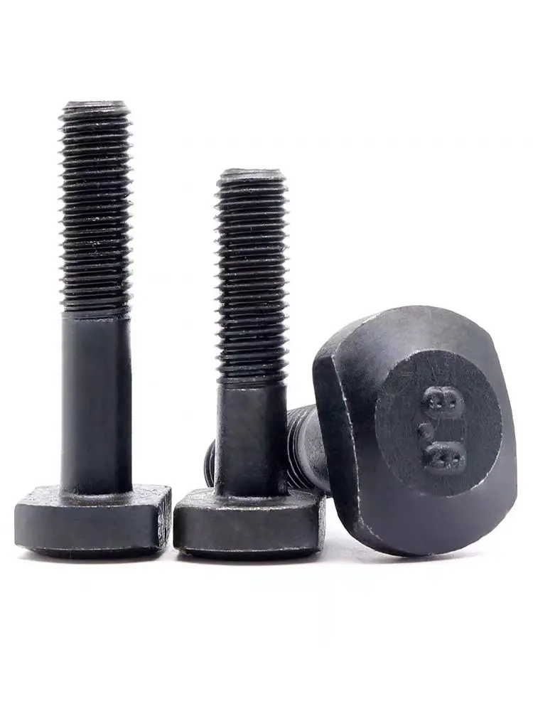 High-Strength T-Type GB37 Plate Bolts Class 8.8 Blackened Screws with Plate Groove High-Strength Blackening T-Type Screw