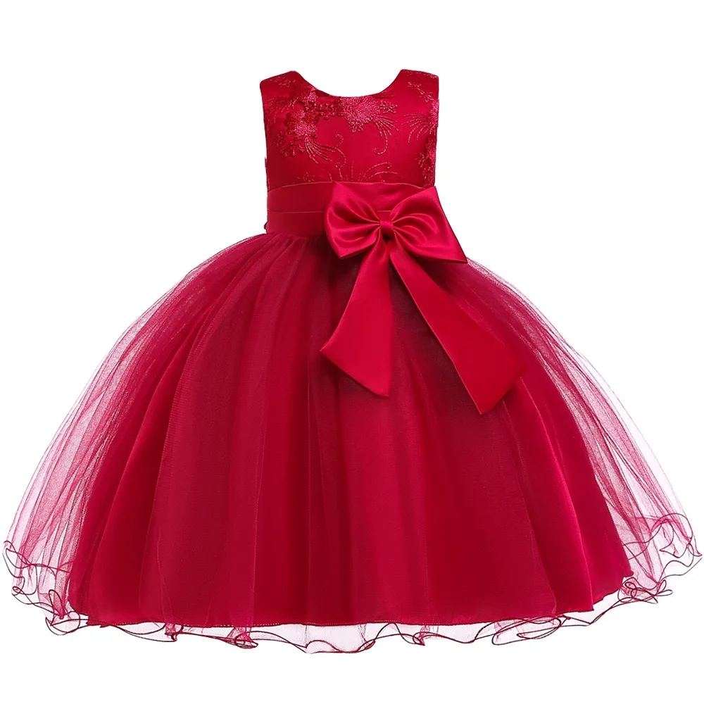 New Design Toddler Girls Casual Dress Birthday Wedding Embroidery Design Kids Flower Baby Girl Dresses Party