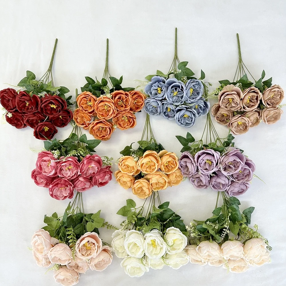 silk flowers decor wedding orchid simulation flowers arrangement baby breath artificial centerpieces flowers