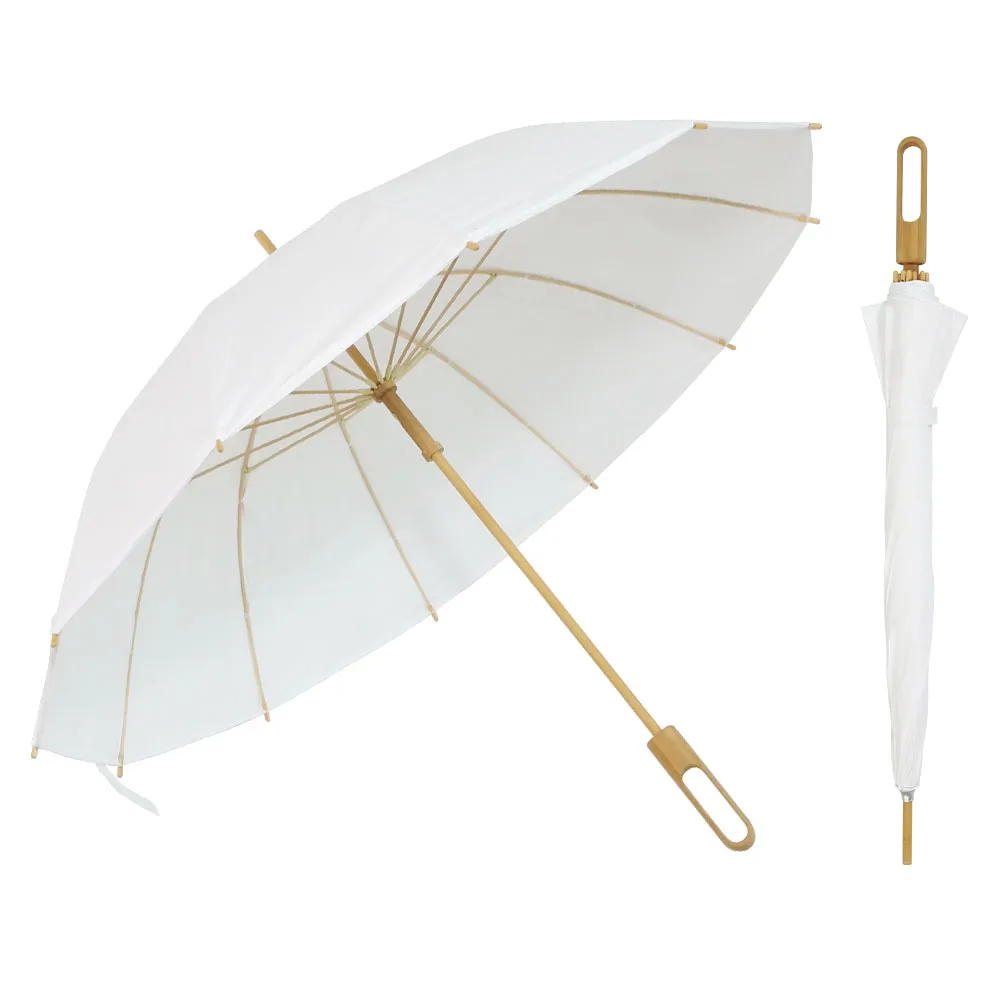 23 inch 12k  bamboo dupont tyvek environmental design custom brand logo straight stick sun umbrella