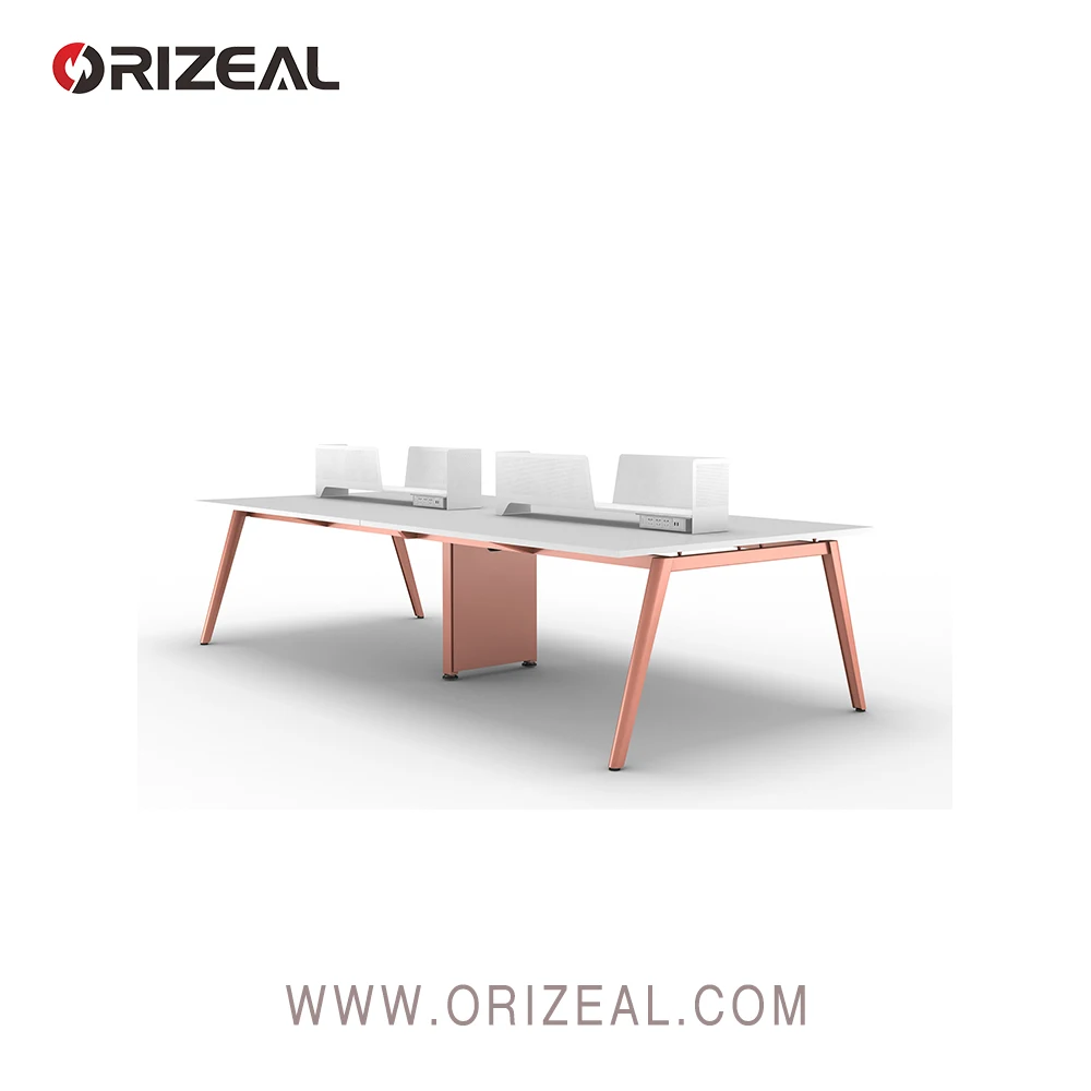 ORIZEAL Modern Swan Legs Office Bench Workstation Desk