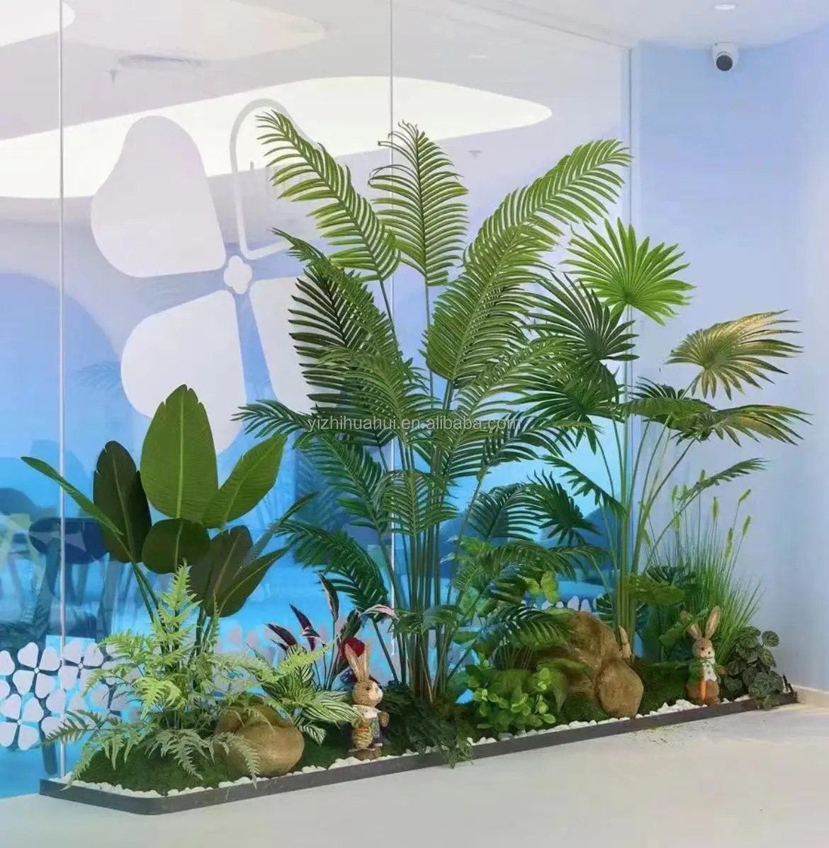 landscape artificial plants high quality artificial green wall vertical plants leaves for landscaping decoration