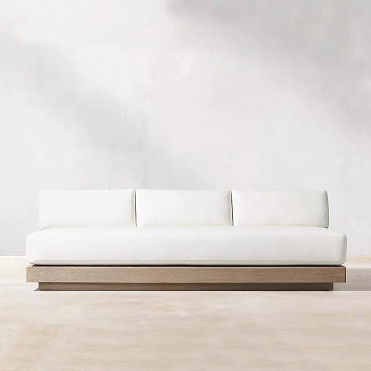 Modern Patio Set Garden Furniture High Quality Teak Wood Outdoor Sectional U Shaped Sofa Set