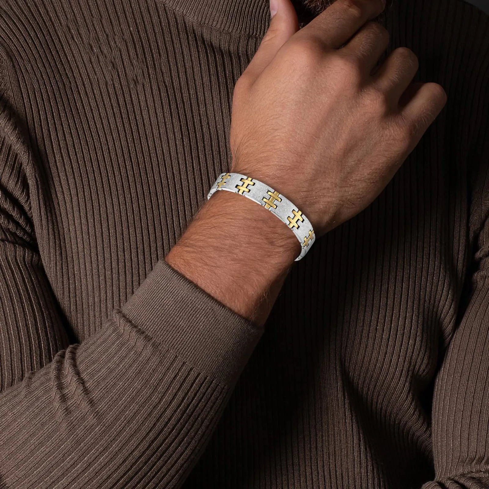 Magnetic titanium steel bracelet Titanium Bracelet Elegant Men Strong Magnetic Silver Unique Chain Link Bracelets Bangles