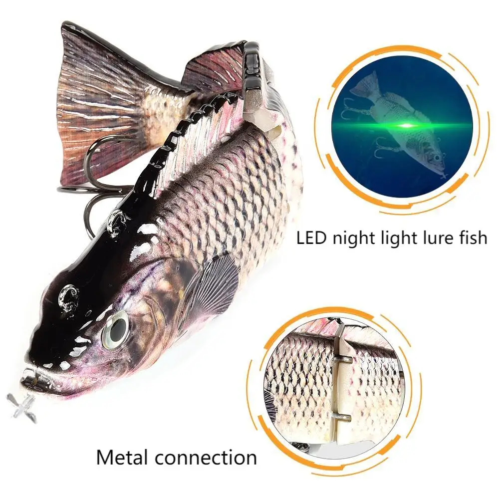 New 10/13.5cm Fishing Bait Auto Swimming Luress 4-segment Wobblers Outdoor Sport Swimbait Fishing Lure Usb Rechargeable