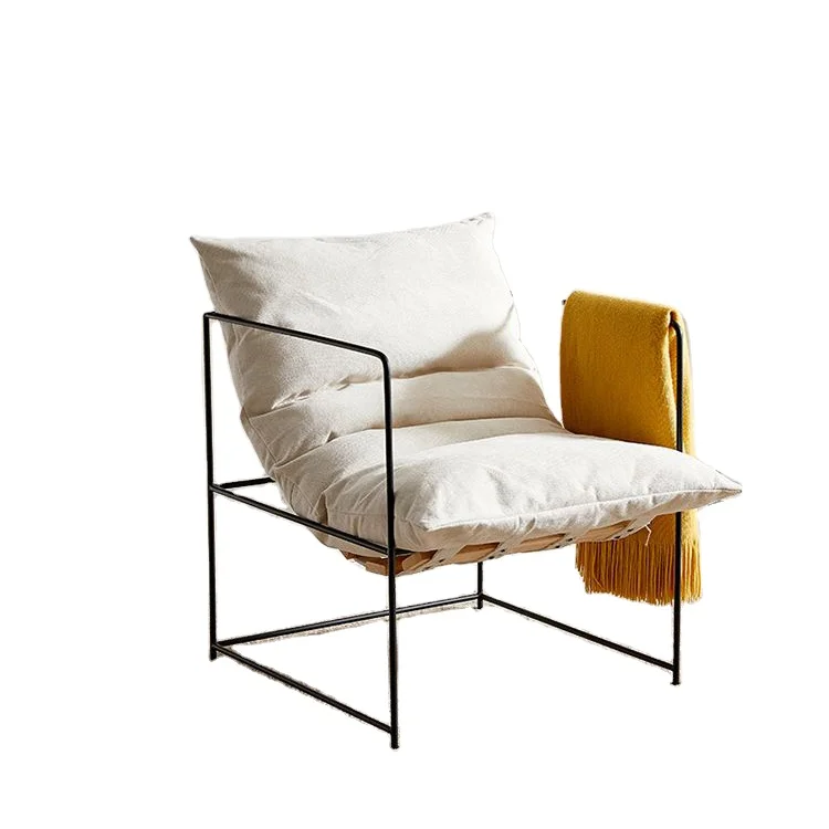 Minimalist iron fabric furniture living room sofa single sofa chair