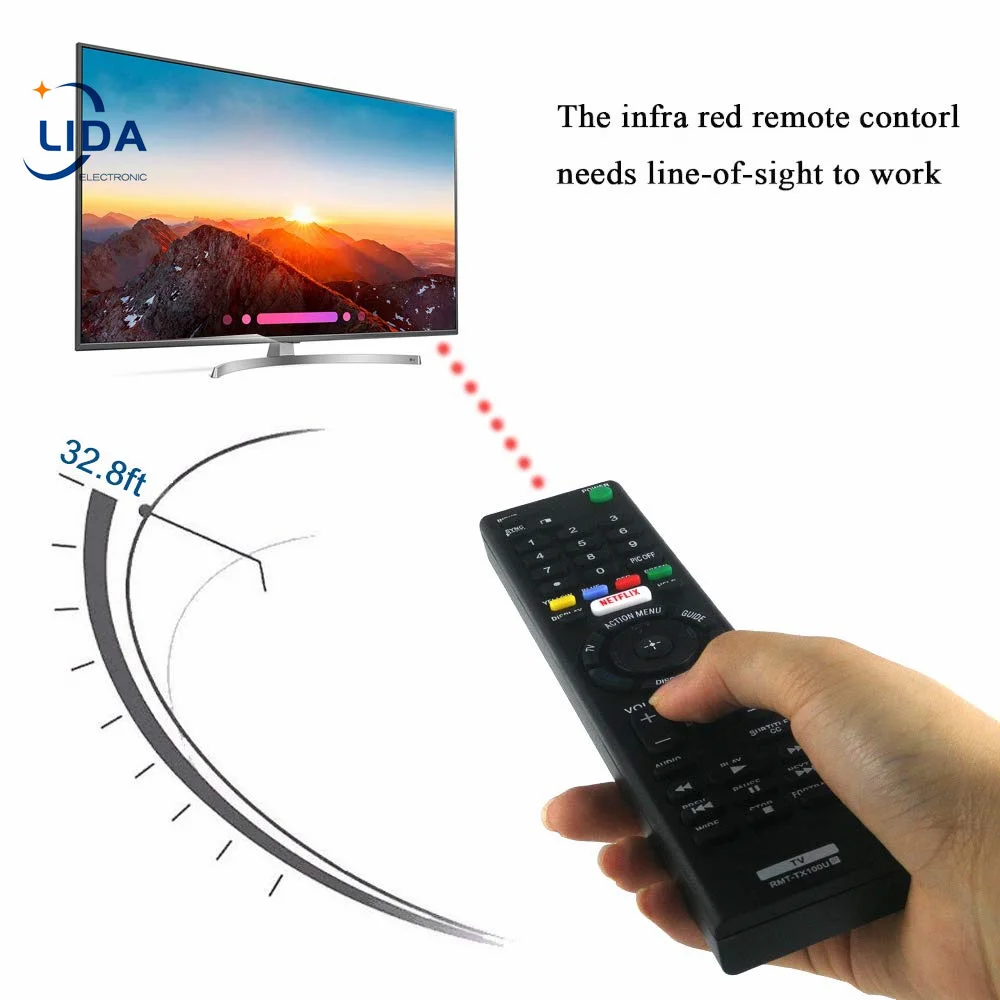 RMT-TX100U - Replacement Tv Remote Control Universal For All Sony Bravia LCD LED HD smart TVs with Netflix shortcut buttons