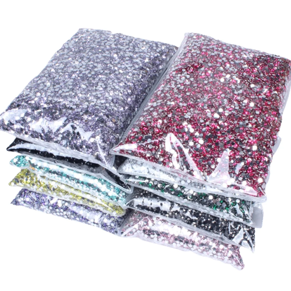 New Style Normal Colors 4mm 50000pcs Flatback Many Colors Choose Round Glue On Diamonds Resin Rhinestones Nails Art Decorations