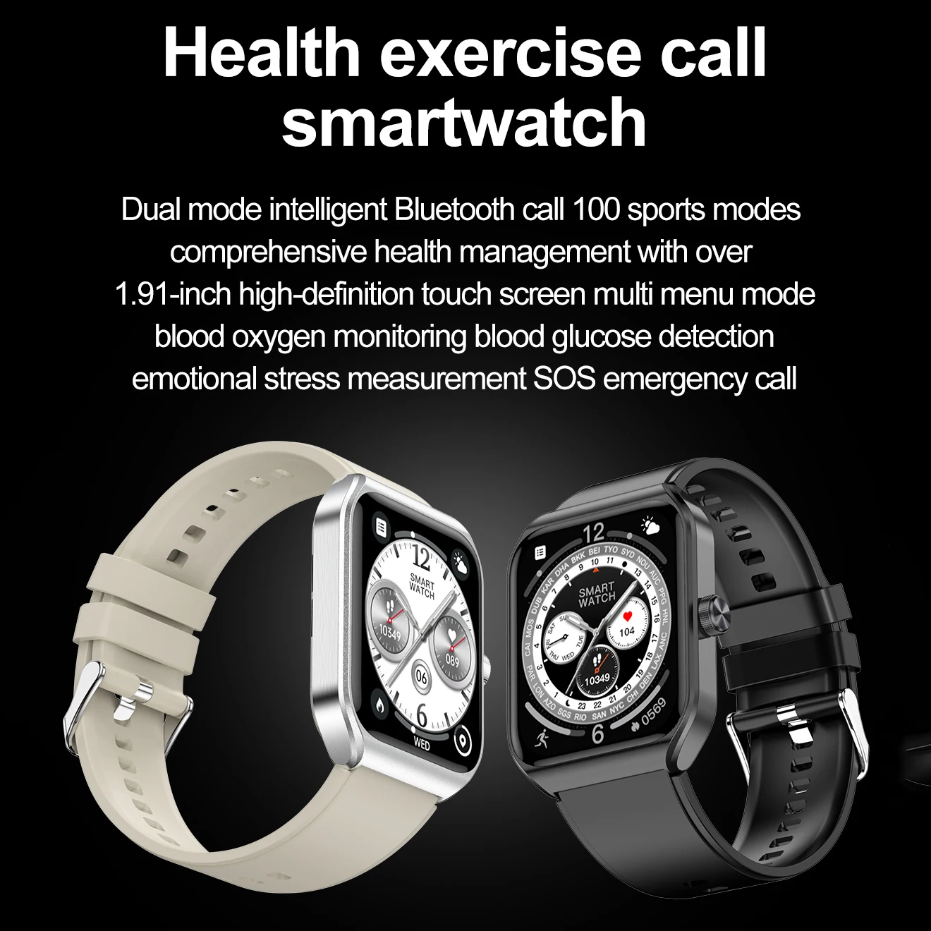 2024 Ins Trend Factory Wholesale OEM Smartwatch VT56 HRV Touch IP67 GPS encoder Original Metal Case Blood Pressure Health SPO2