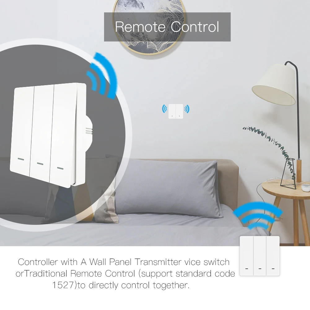  Wi-Fi Rf433 умный настенный выключатель света Tuya 1/2/3 Gang Smartlife беспроводной пульт дистанционного управления дом автоматизация Moes