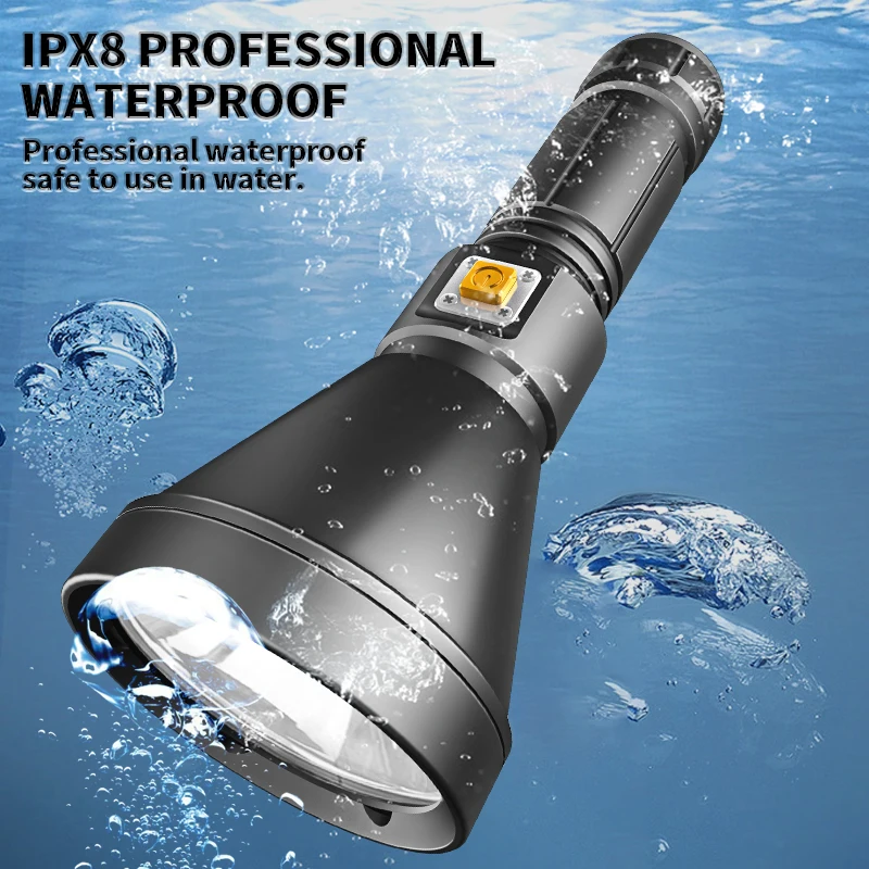 Diving Photography Equipment XHP90 Rechargeable Underwater Waterproof Led Torch Scuba Dive Light Led Diving Flashlight