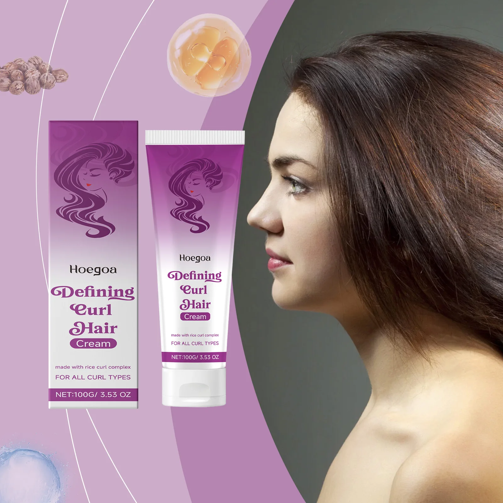 Nourishes Hair Smooths Frizz Brightens Hair Curls Hair Elastin