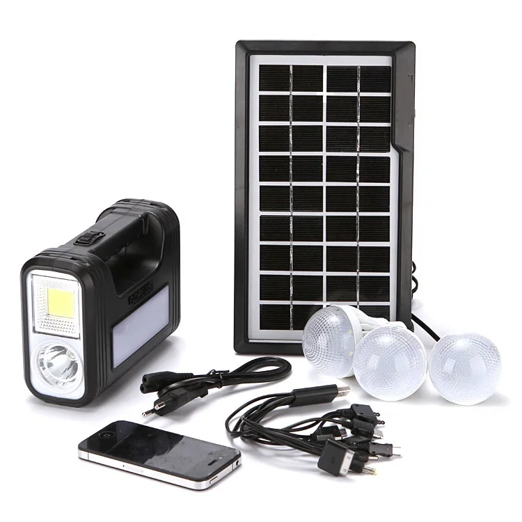 Best Seller Gd 8017 Emergency  Light Home Power Panel Torch Small Solar System Kit Camping Lantern Power Bank For Mobile Phone