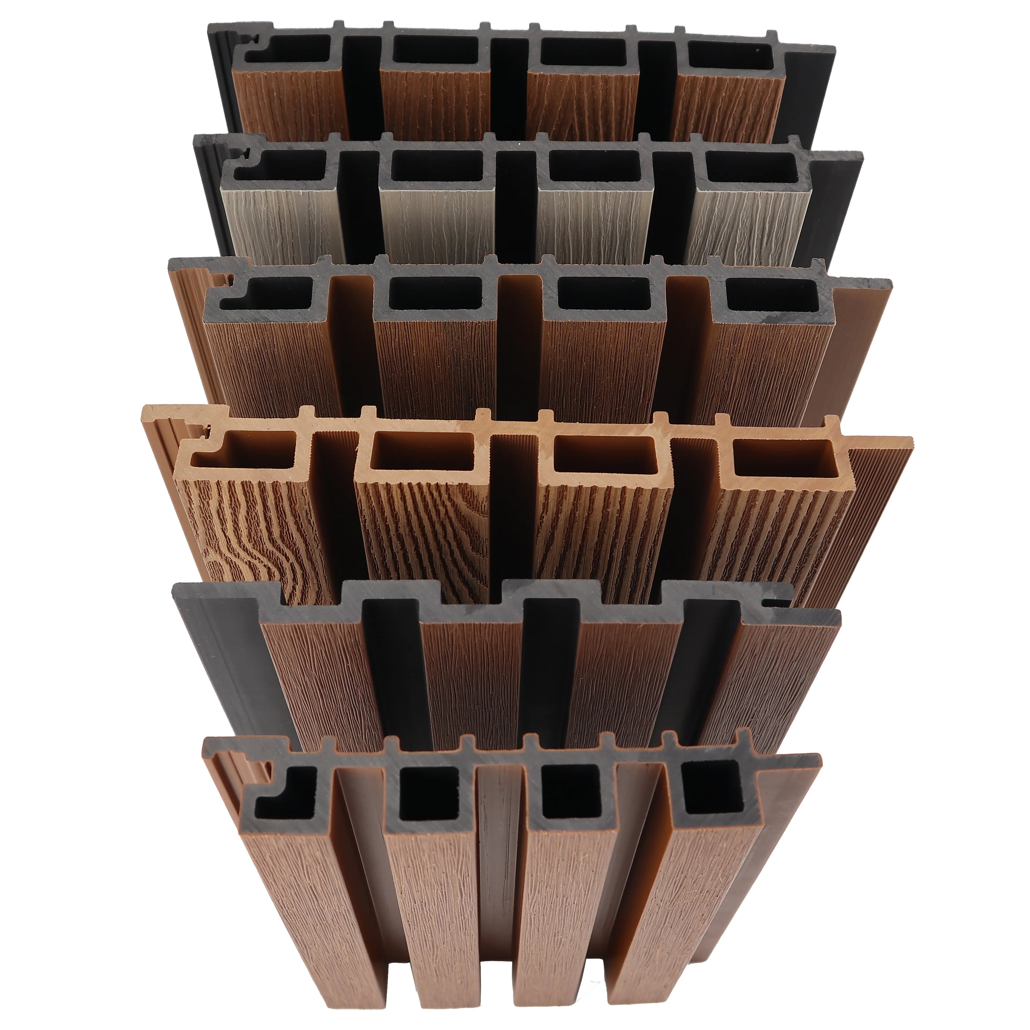 New Outdoor Wall Siding Wall Panels And Boards Decorative Cladding 3d Grain Wood Plastic Composite Wpc Facade Panel For Exterior
