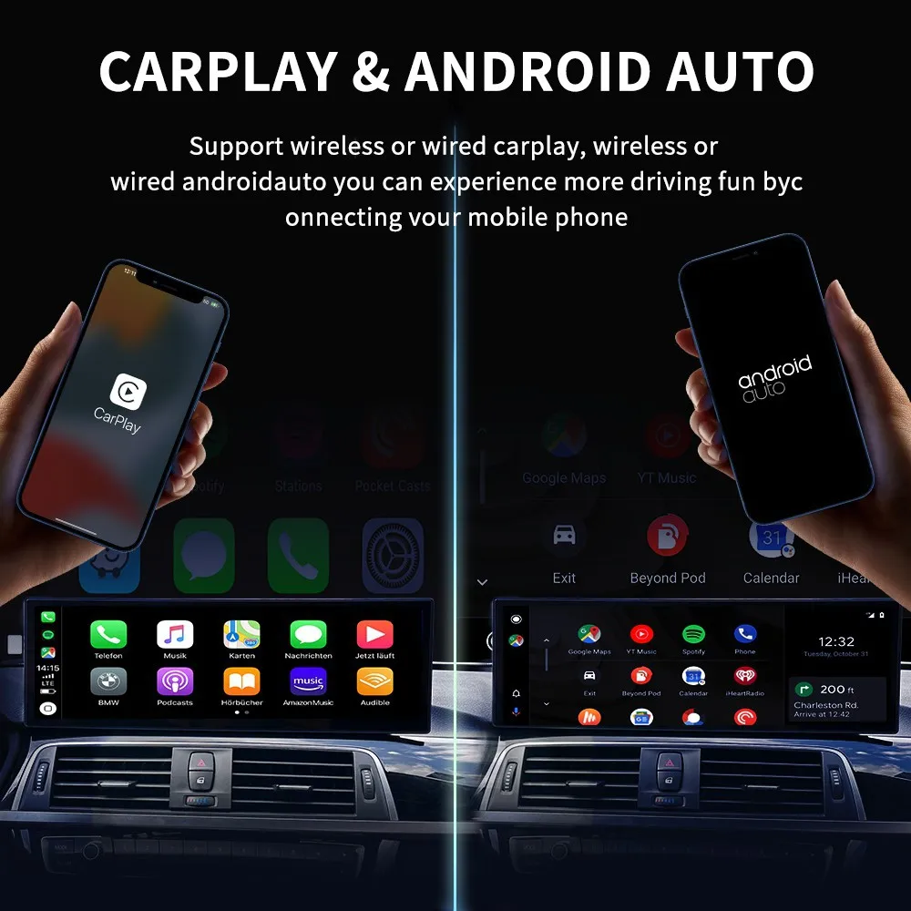 Автомагнитола 14 9 дюймов для Android 13 BMW 5 серии F10 / F11 2011-2016 CIC NBT Carplay AutoRadio мультимедийный видеоплеер 8 + 256