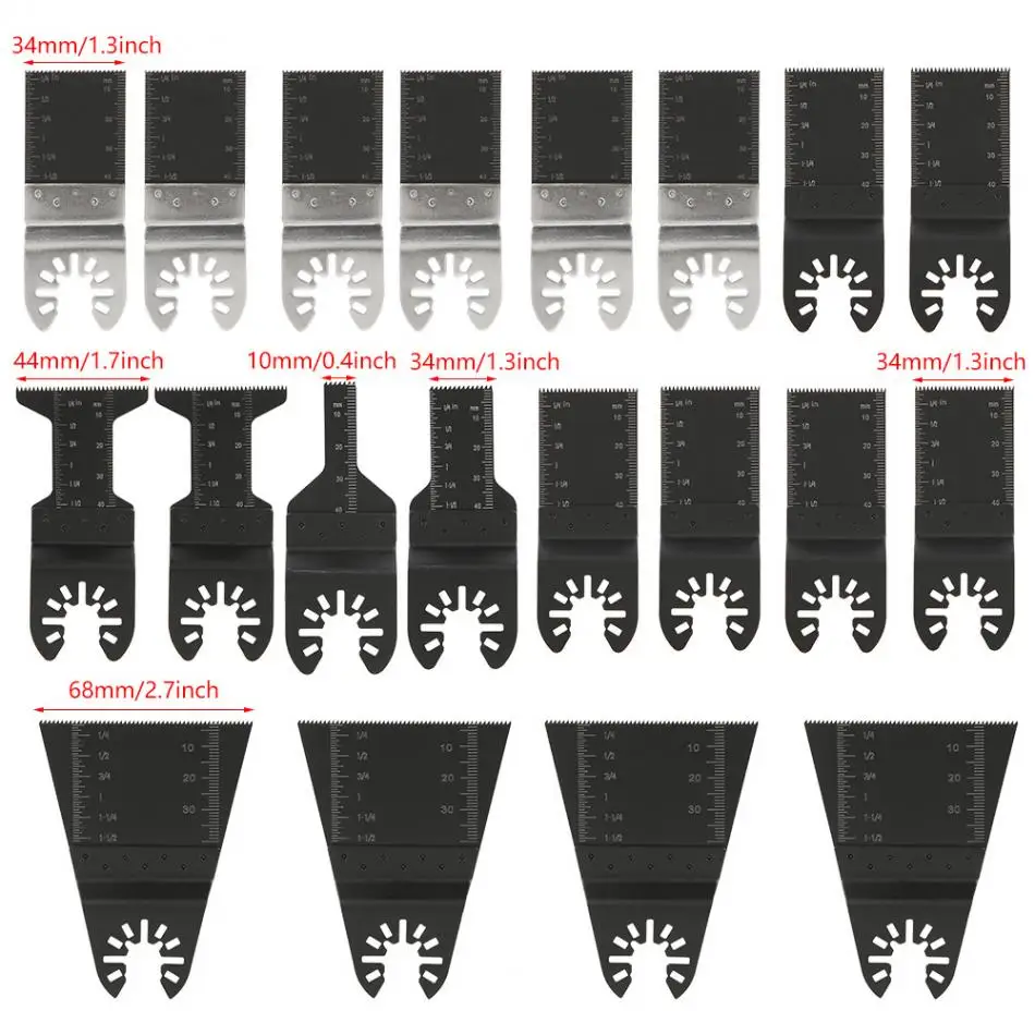 
50pcs 10/20/34/44/68mm Oscillating Multifunctional Cutting Saw Blade Accuracy Cutting Tool Set High-carbon Steel 