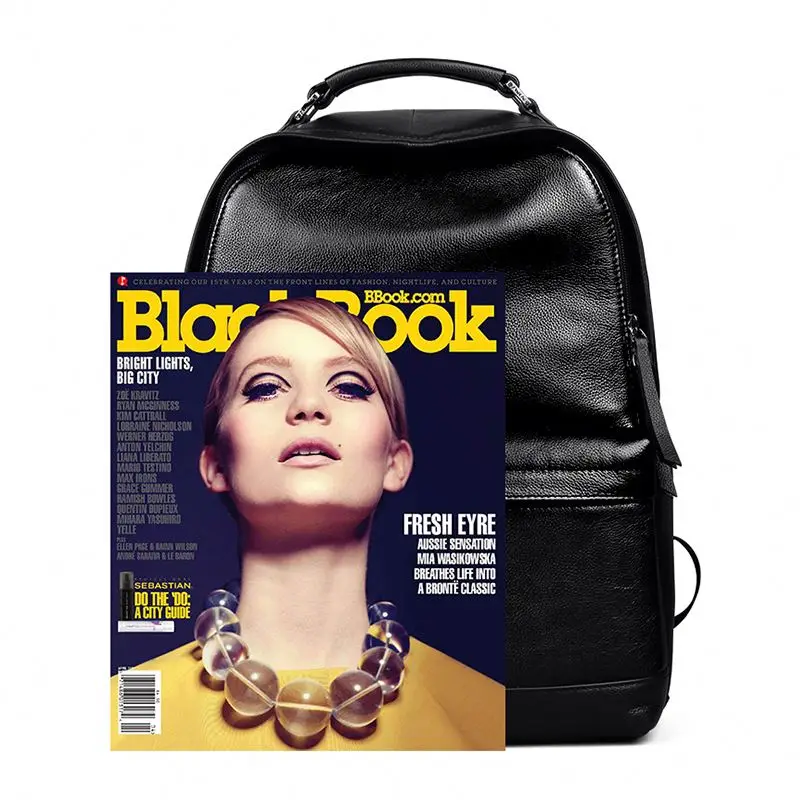 Fashionable New Hot Splendid High Quality Genuine Top Grain Leather Wholesale OEM Custom Male Student School Backpack
