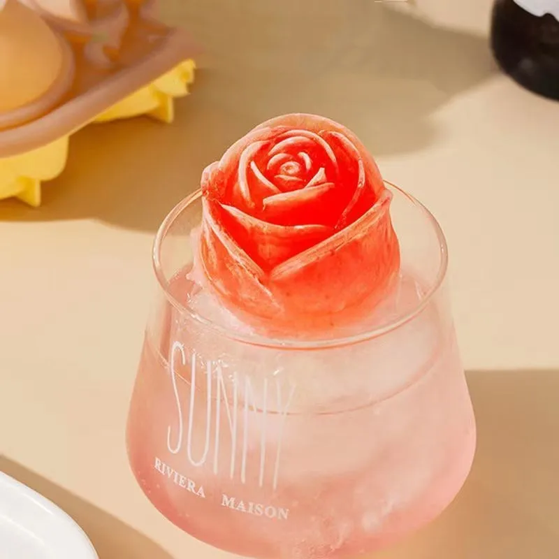 Custom Green 4 Cavity Set Square Round Ball Sphere Molds  Silicone  Ice Cube Tray With Lid