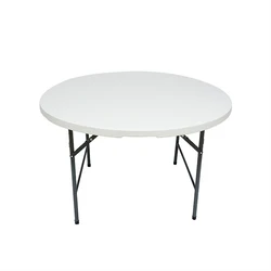 Hotsale 10 People Outdoor Banquet 4ft White Folding Round Plastic Table Top For Wedding Party