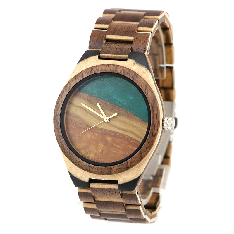 China watch manufacturer fashion skateboard wood strap custom mens oem resin wooden watches for men