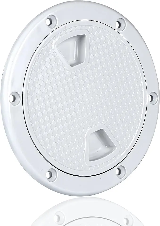 4/6/8 inch White Circular Non-slip Inspection Hatch Deck Plate Hatch Cover with Detachable Rugged Center
