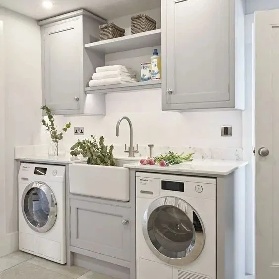 Hangzhou Vermont waterproof laundry cabinet set for washing machine and dryer custom design