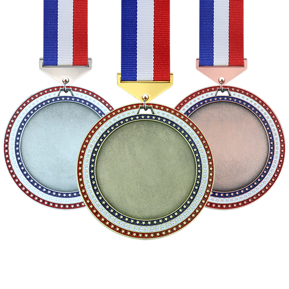 Gift Custom Awards Medals And Ribbons Gold Silver Bronze High Quality Sports Blank Medal