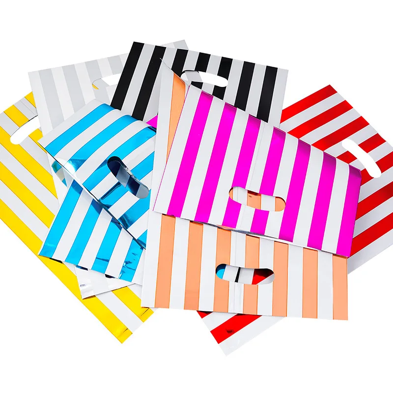 Birthday party aluminum film bag stripe return gift bag