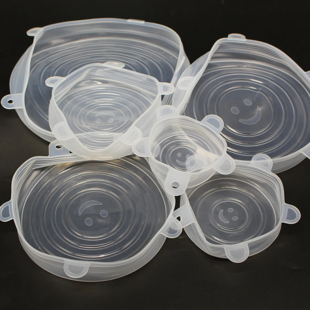 
2021 Hot sales 6 piece/set Reusable Fresh Keeping Eco-Friendly Silicone Food Wrap Food Grade Film 
