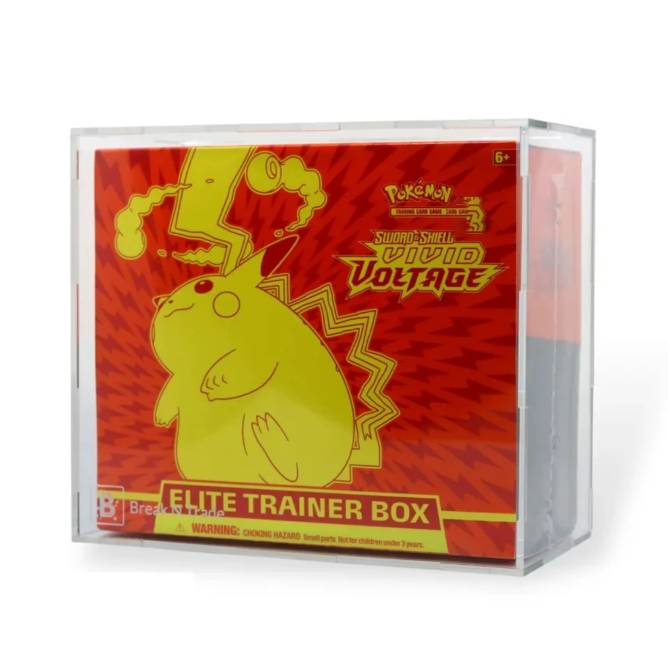 High quality Custom Magnetic Lid Pokemon Booster Box Protective Display Case For Etb/elite Trainer Box