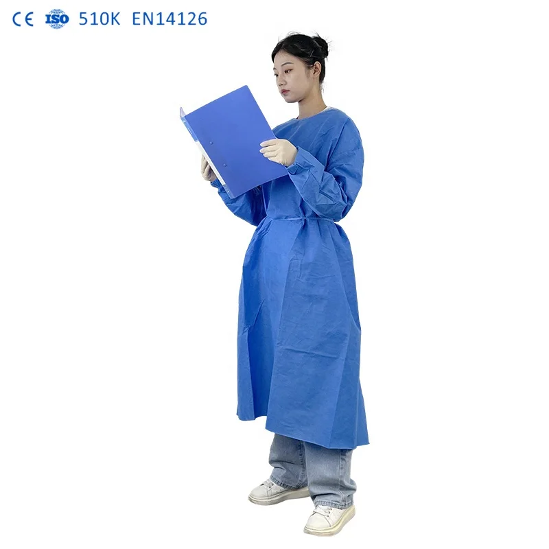 Good Quality EN14325 non sterile ppe gown ISO11737 hospital gowns with astm f1671 level Impervious Blood-Proof for Hospitals