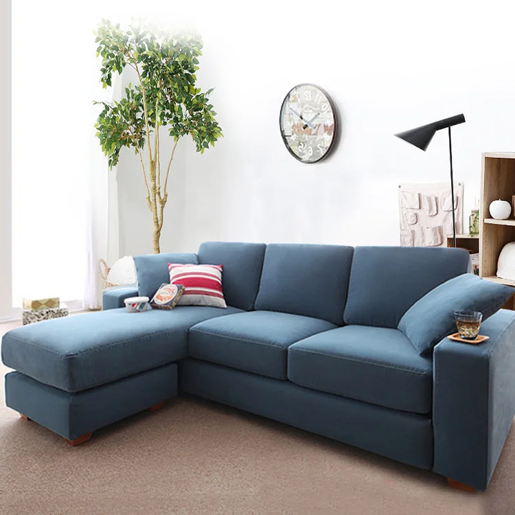 
Living Room Furniture Fabric Settee Home Wooden Sofas Set Designs Solid Wood Frame Soft Cloth Sofa 